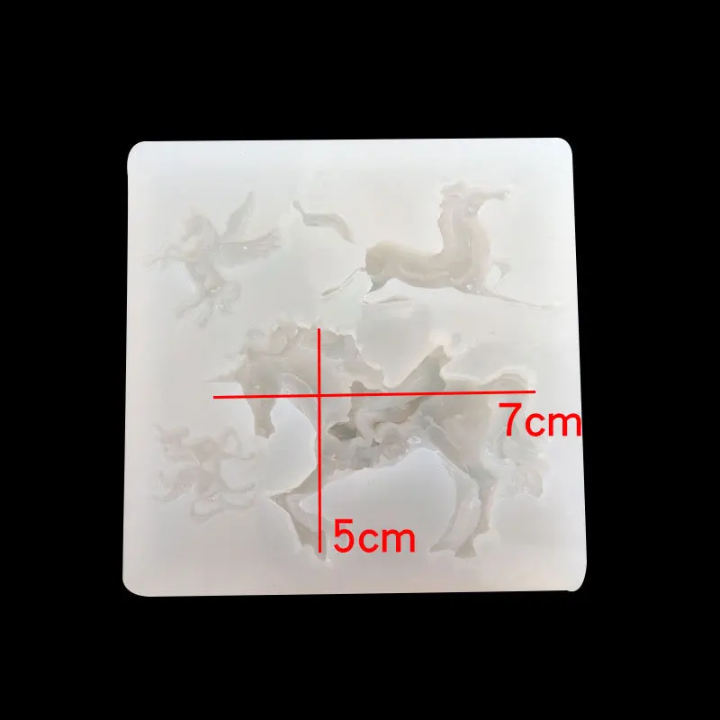 DIY Ornament Epoxy Silicone Mold Pegasus Horse Unicorn Crystal Glue Translucent Silicon Resin Mould 16077