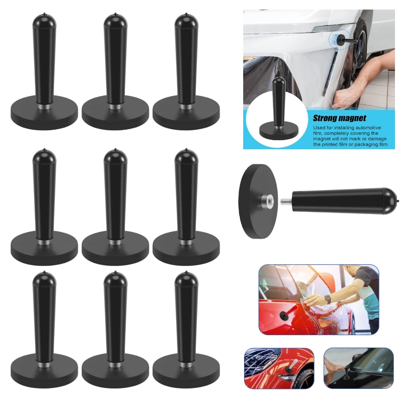 

10 шт., виниловая пленка, автомобильный магнитный держатель, инструмент для фиксации, наклейка для тонировки окон, установка магнитного держателя, фиксатор, стильные виниловые инструменты для упаковки автомобиля