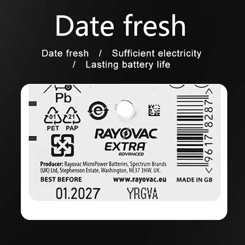 60 uds baterías para audífonos 10 Rayovac batería adicional A10 10A PR70 10 batería de aire de Zinc de alto rendimiento para audífono Digital