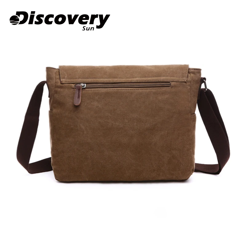 DISCOVERY-SUN Men\'s Shoulder Bag Canvas Messenger Bag Briefcase Outdoor Wear-resistant Travel Business Casual Messenger Bag