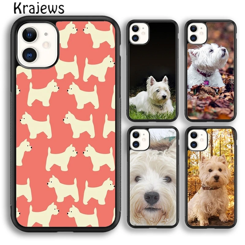 

Чехол для телефона с собакой Krajews West Highland White Terrier для iPhone 17 Air 16 15 14 plus 11 12 13 pro max Fundas