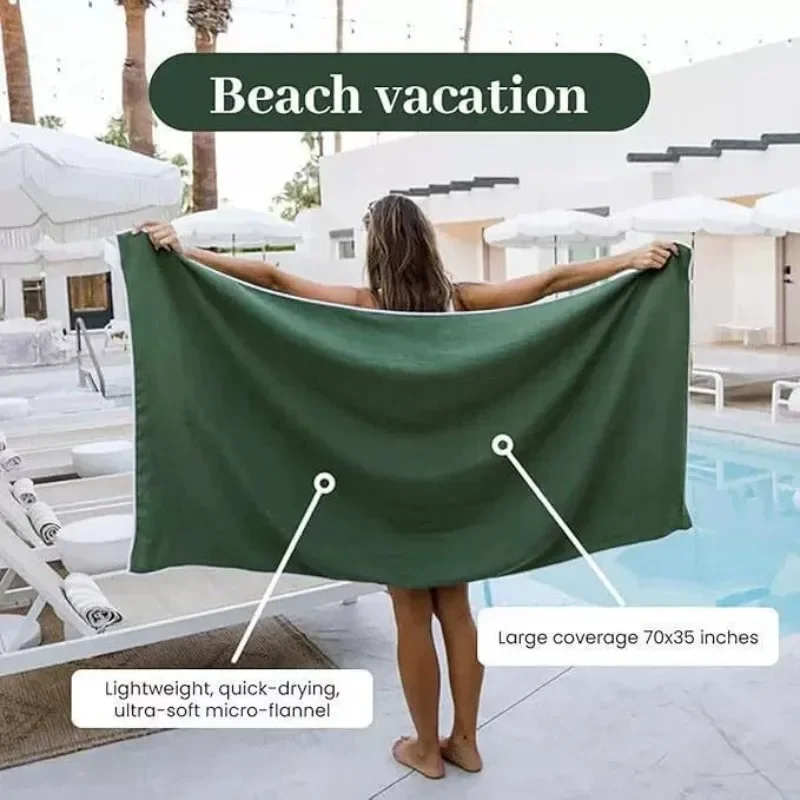 Multifunctional Magnetic Bath Towel Microfiber Coral Velvet Beach Quick Drying Towel Outdoor Changing Clothes Bath Towels