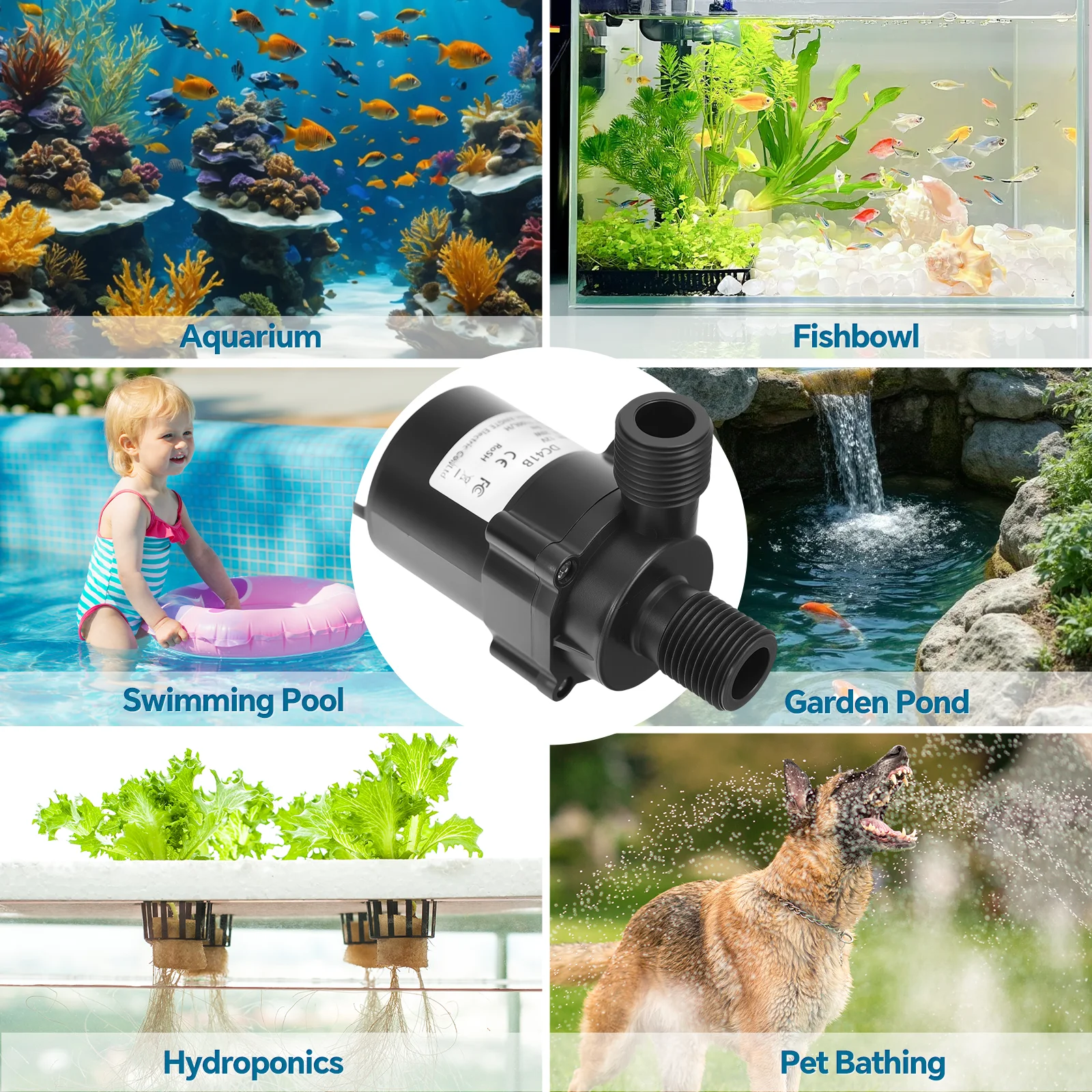 40W Brushless Submersible Water Pump DC12V 1200L/H Ultra-quiet Portable Water Transfer IP68 for Garden Pool Fish Tank