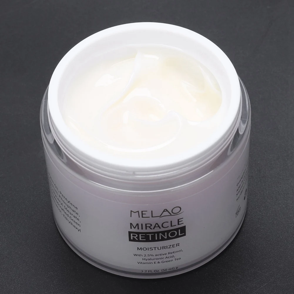 MELAO 1 قطعة مصل فيتامين C الطبيعي للوجه و1 قطعة كريم وجه مرطب ريتينول