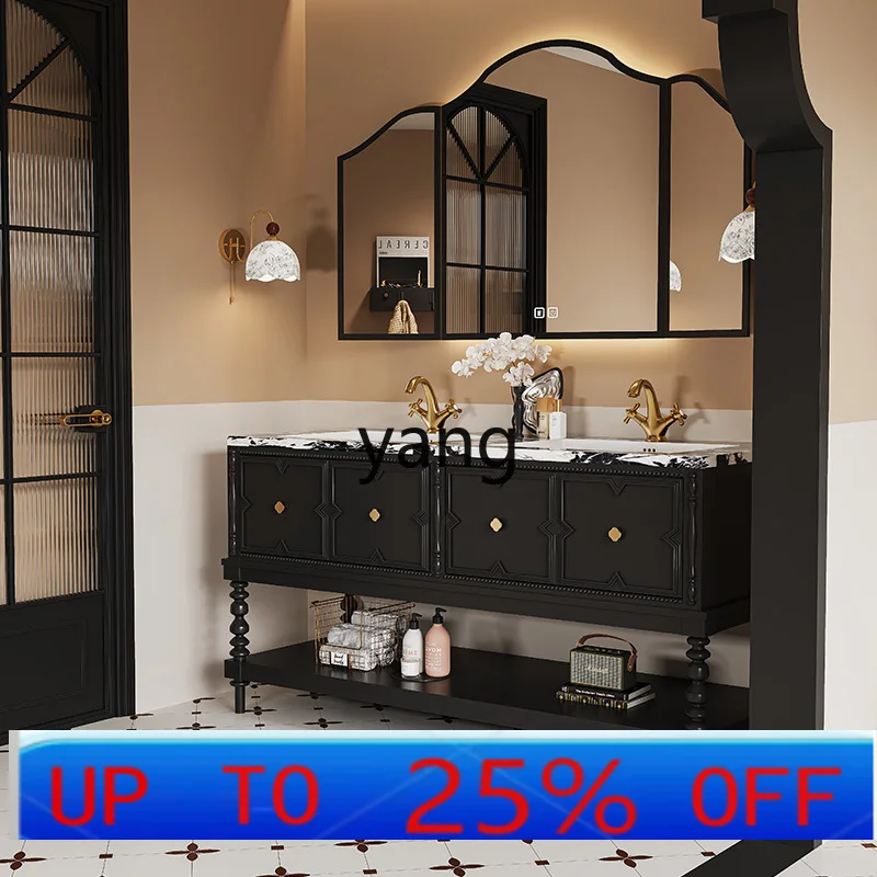 LH  bathroom rock slab hot bending integrated washing table floor-to-ceiling hand washbasin cabinet