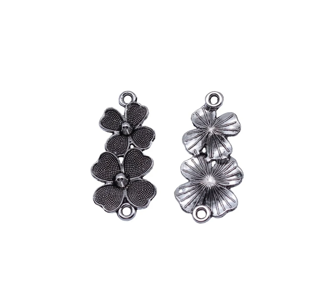 

30pcs 26x12mm Zinc alloy metal tibetan silver plated connector T1326 for jewelry making