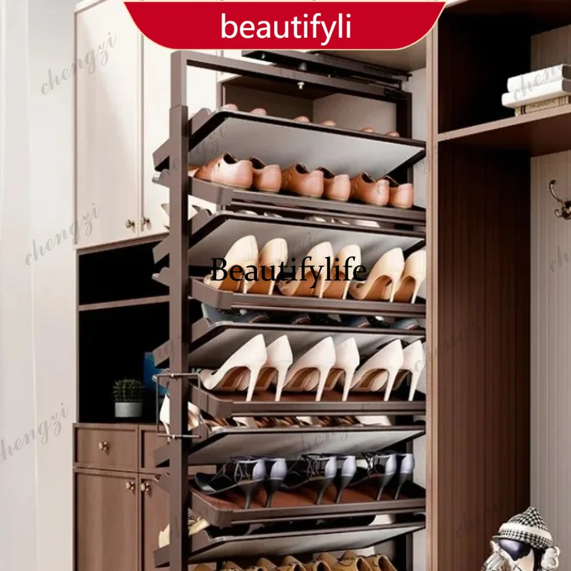 X188 Closet Space Saving 360° Rotating Shoe Rack Multi-layer Shoe Holder Storage Organizer Built-in Height Adjustable Shoe Cabin
