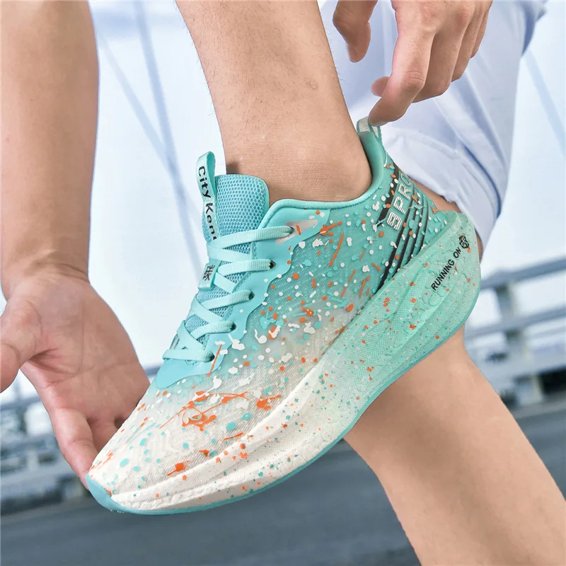 

Men Running Shoe Marathon Men Sport Breathable Lightweight Womens Comfortable Nonskid Four Season Outdoor Running Shoes