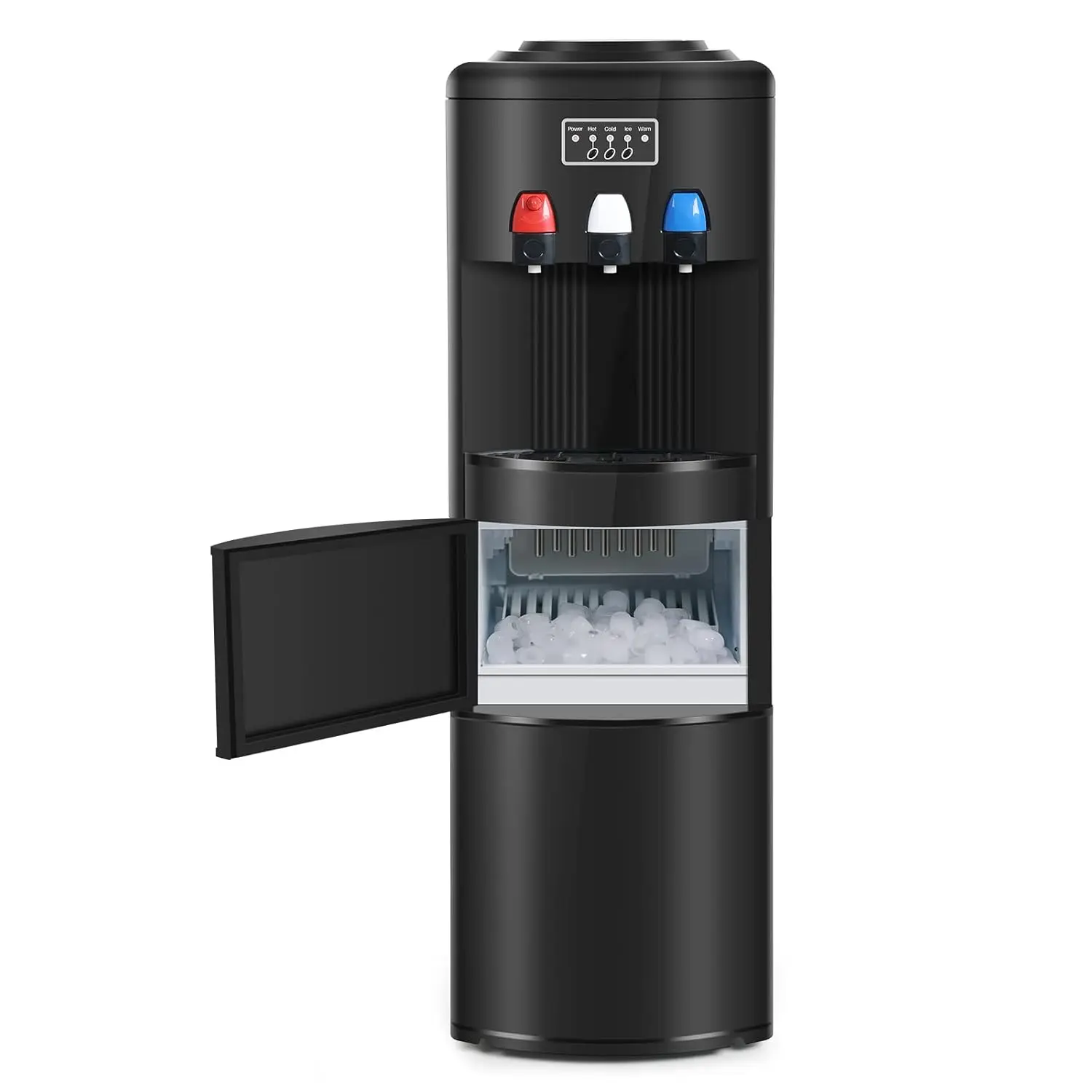 3 in 1 Water Cooler Dispenser with Built-in Ice Maker, Hot Cold Room Temp Water and Bullet Ice, Top Loading 2, 3 or 5 Gallon, 26