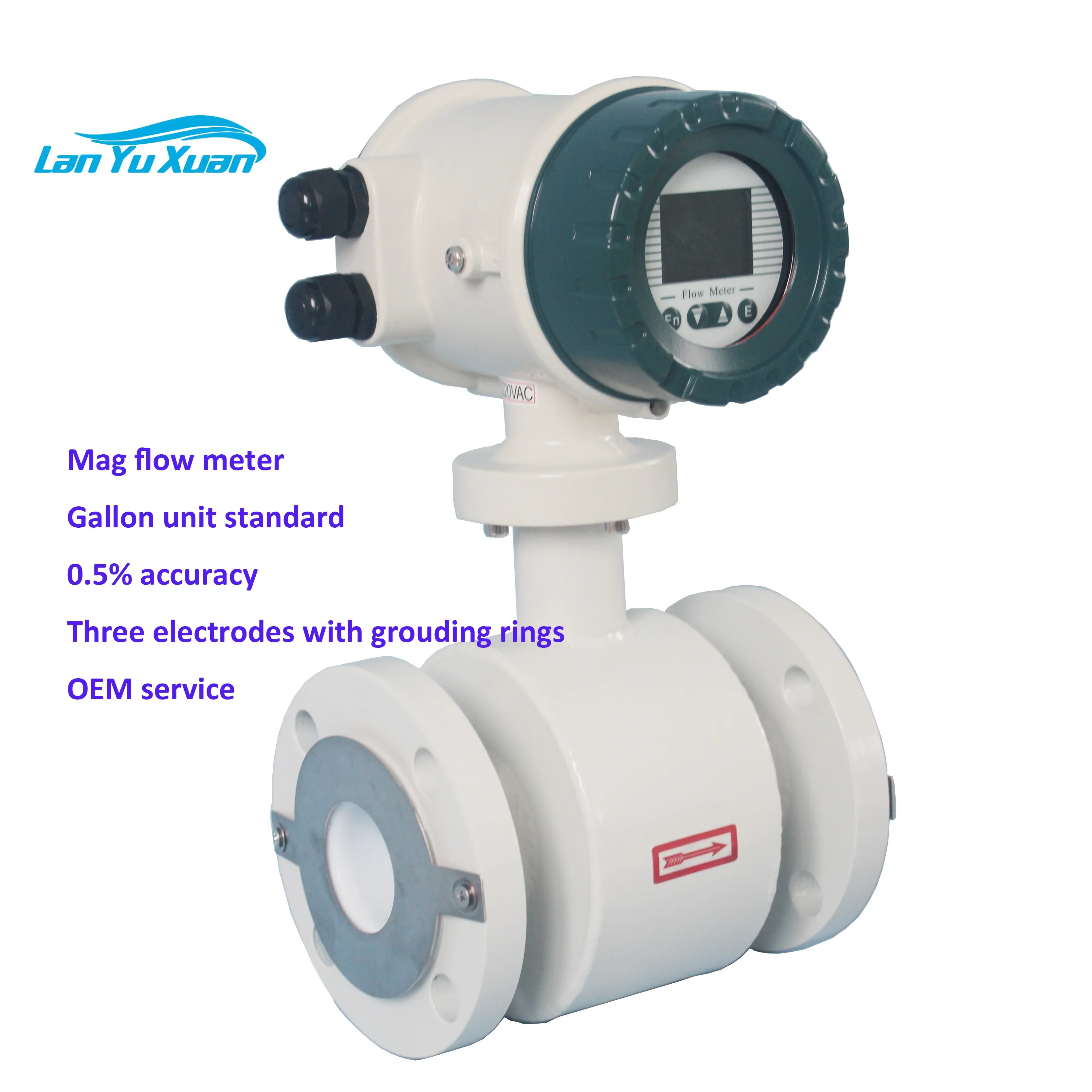 

Flange Clamp RS485 Digital Electro Magnetic Flow Meter Waste Water Beer Slurry Liquid Control Digital Measuring Instrument LCD