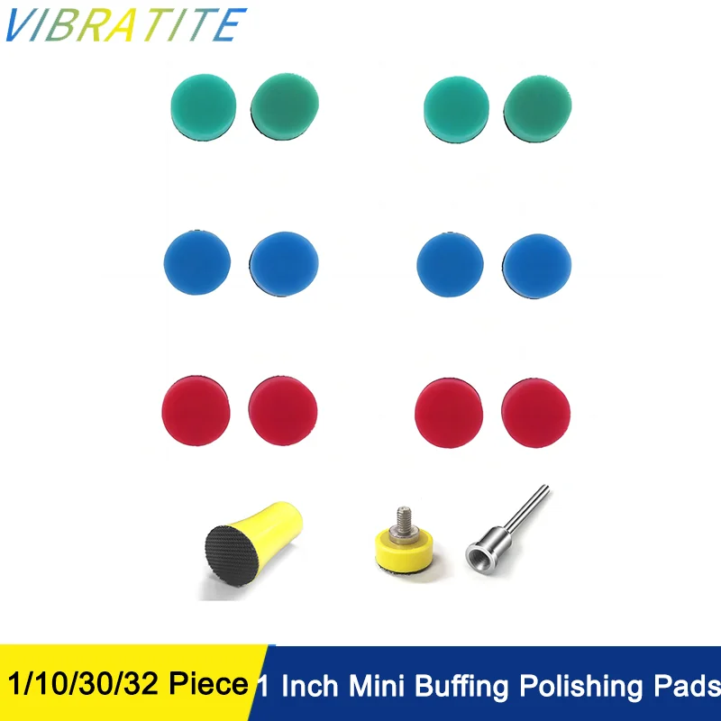 1/10/30/32 Pcs Mini Buffing Polishing Pads 1 Inch Car Detail Polisher Foam for Rotary Tools Detailing Waxing Sealing Headlight