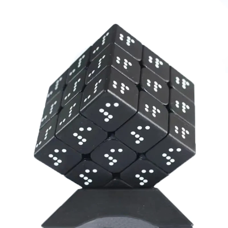 Braille Speed Cube 3x3x3 Educational Puzzle Toys Special for Blind Unique Gifts For Kids Adults Teens IQ Challenge