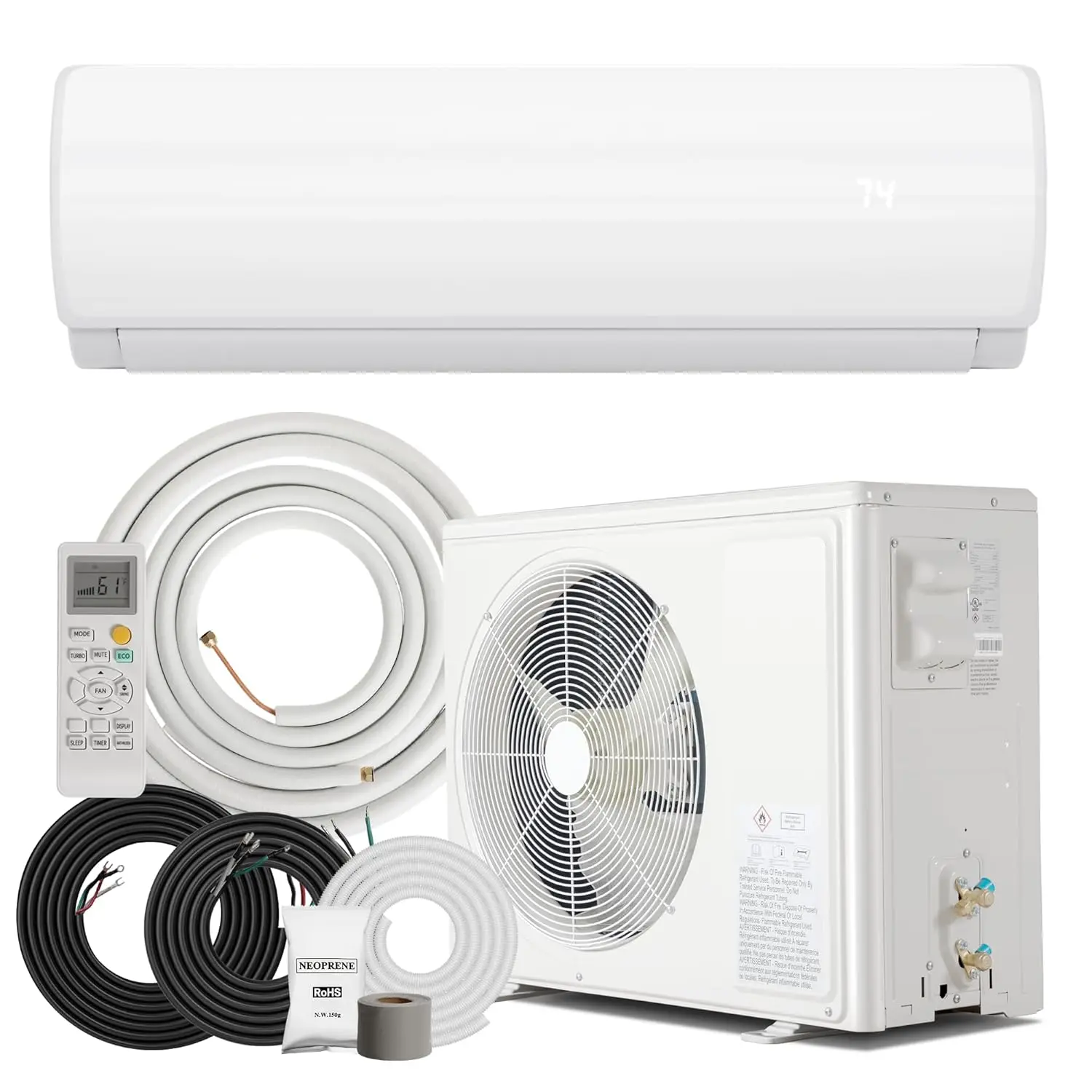 

12000BTU Mini Split Air Conditioner & Heater with Inverter, 19 SEER2 115V Energy Saving AC Unit Cools Rooms up to, Customized