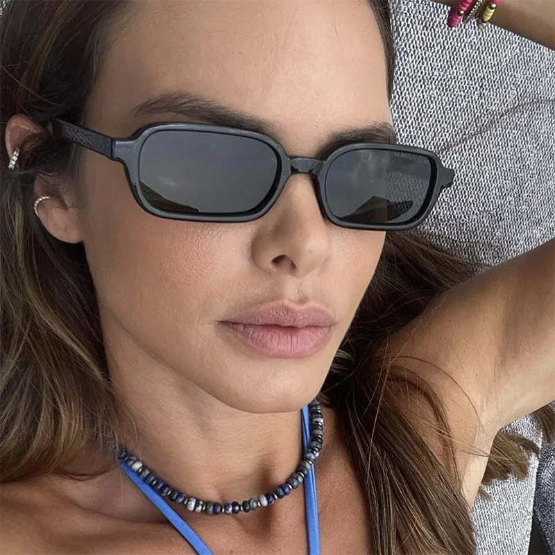 Neue Vintage Quadratische Sonnenbrille für Damen und Herren Marken-Rechteck-Sonnenbrille Ovale Brillen für Männer und Frauen