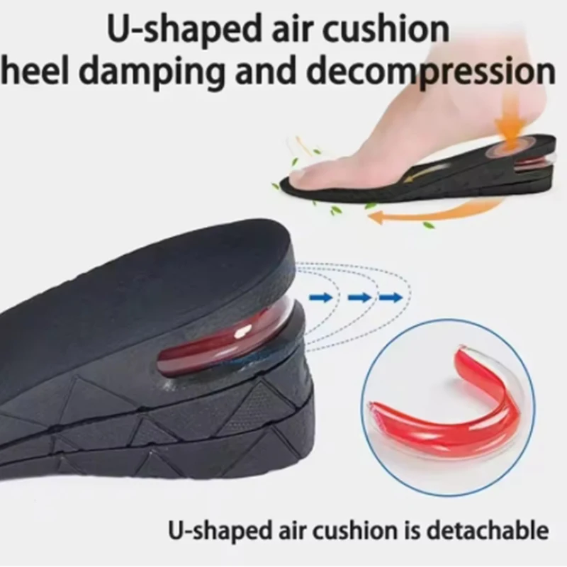 Height Increase Insoles Air Cushion Elevator Shoe Insole Lifts Kits Inserts for Men Women Taller Insoles 3-9cm Variable Height