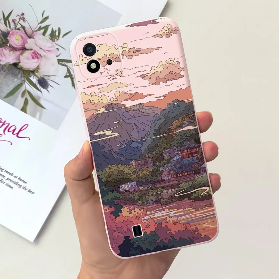 Realme用の素敵なシリコンフォンケース,バックカバー,ダックフラワー,バンパー,Realme c11,rmx2185,c20,c20a,c 11, 2021