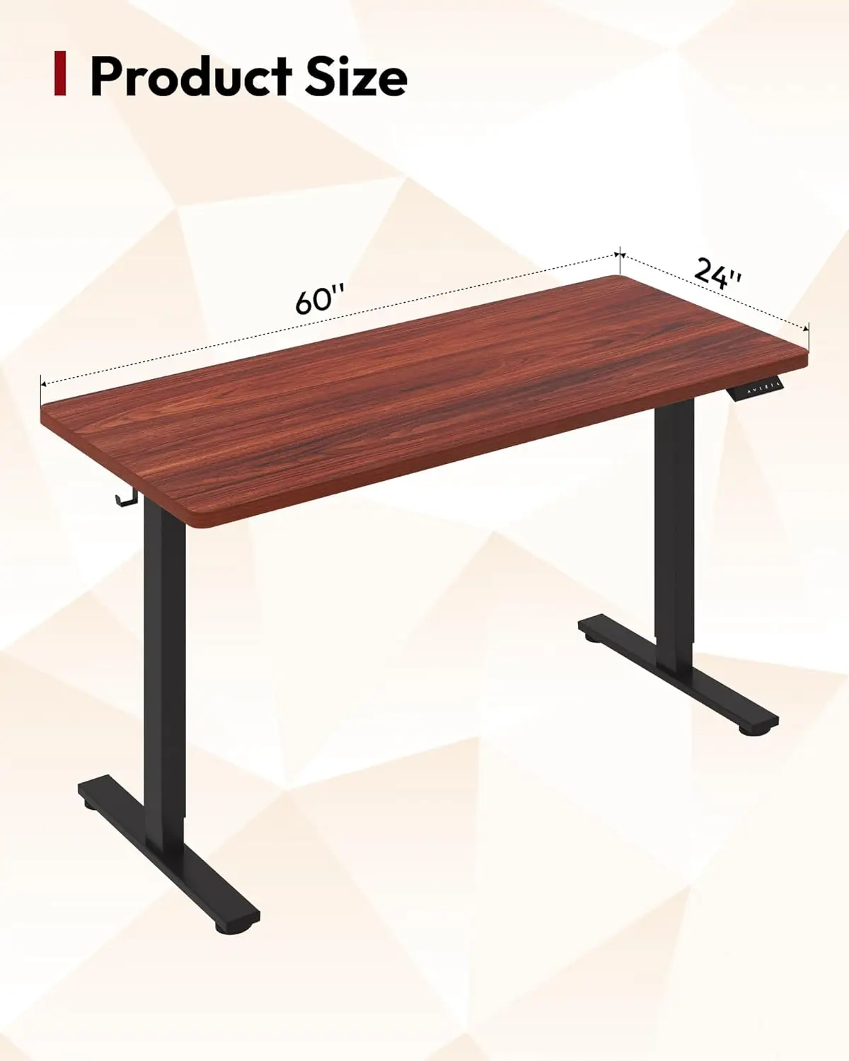 ارتفاع كهربائي قابل للتعديل مكتب قائم 60 × 24 مع 6 أزرار تحكم مكتب مريح لتحسين الموقف #2