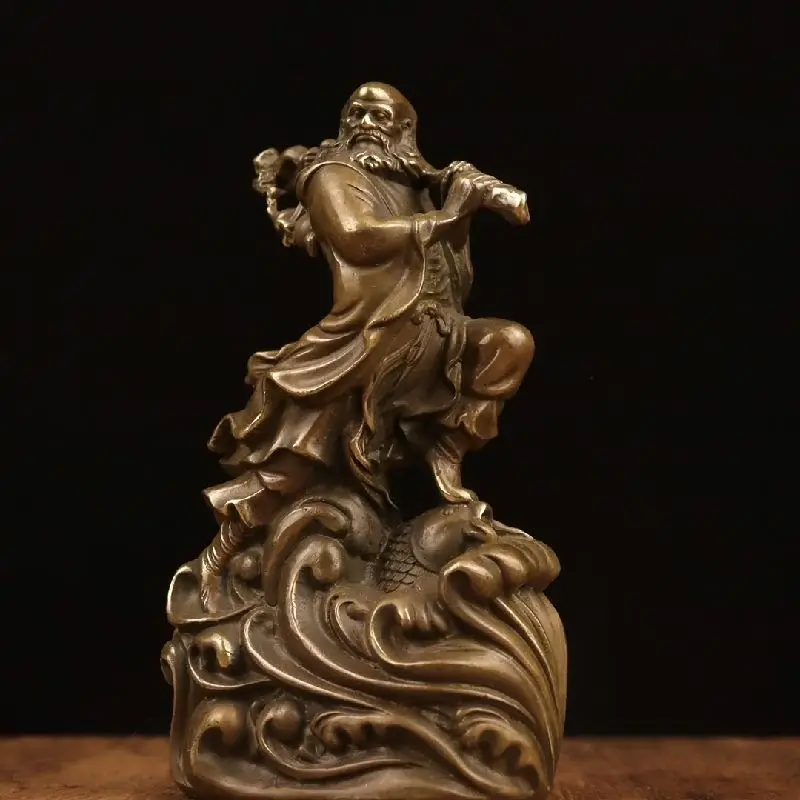 

Dharma waves across the river Buddha statue ancient bronze figure Dharma precision work home decoration