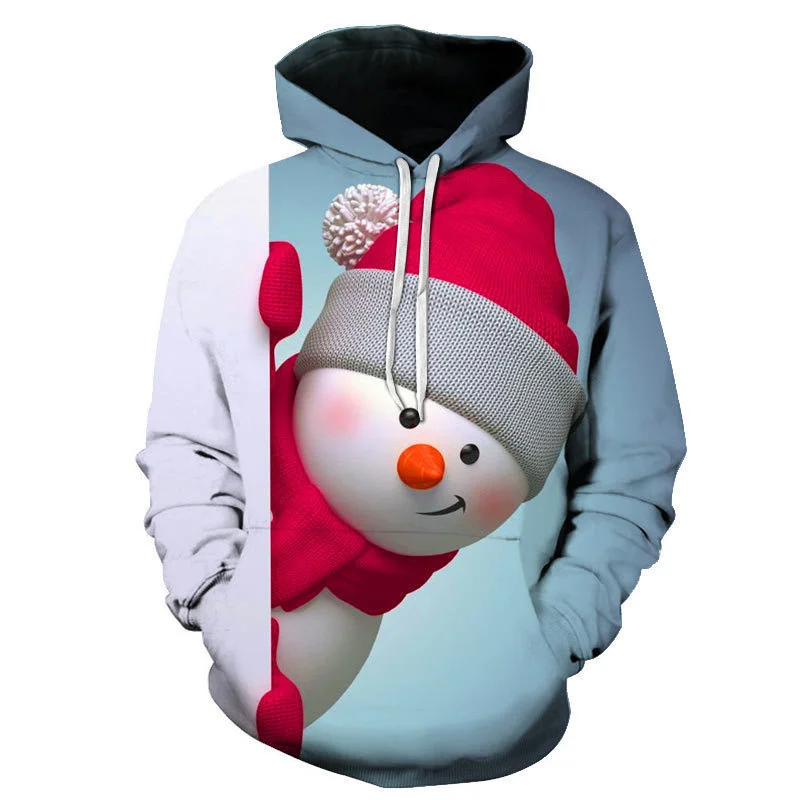 New Explosive Sales Fashion Exclusive Christmas 3D Printing Hoodie Men's Santa Claus Christmas Eve Sports Pullover Hoodie