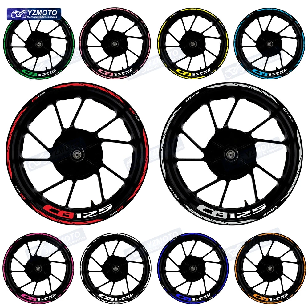 

Для Honda CB125 CB 125 мотоциклетные гонки 17-дюймовая светоотражающая наклейка на переднюю и заднюю ступицу колеса, украшение, водонепроницаемые наклейки