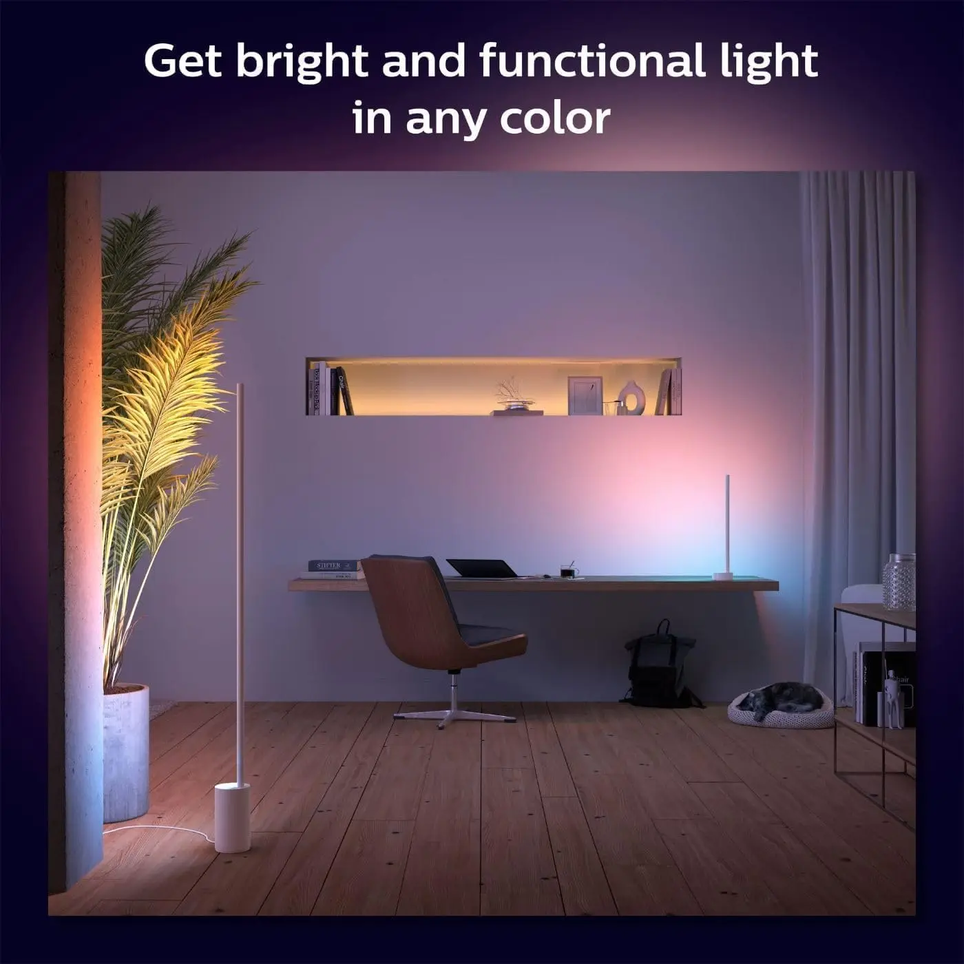 Philips Hue Signe lampu lantai pintar, suasana putih dan warna LED berubah warna cahaya 1 pak Kontrol dalam ruangan