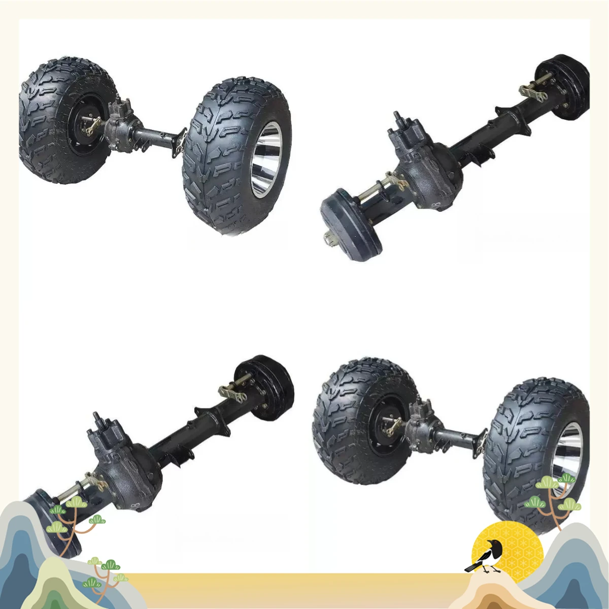 four-wheeled motorcycle ATV kart accessories suspension differential rear axle transmission 10-inch wheels