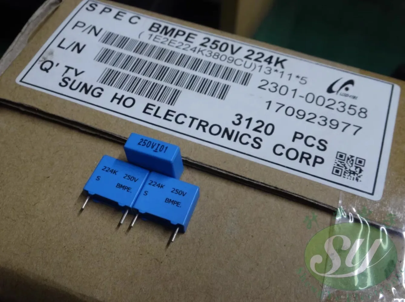 20 piezas SUNG HO BMPE 0,22 uf/250 v 220nf u22 224 nuevo condensador de película 10MM