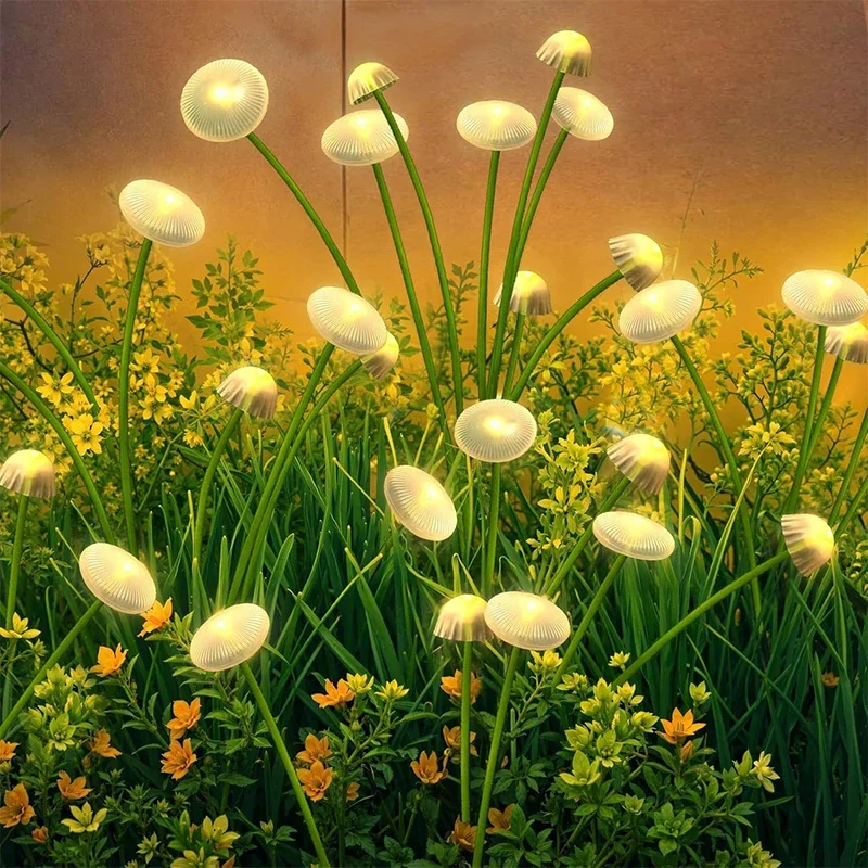 

Solar LED Jellyfish Lights Garden Pathway Outdoor Decor Solar Power Mushroom Sway Light Watterproof 2 Modes for Yard Lawn Patio