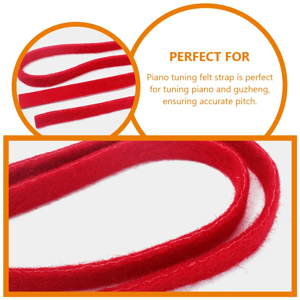 

2 Pcs Material Piano Tune Stop Tape Repair Parts Tuning Tools Red Wool Felt Baby