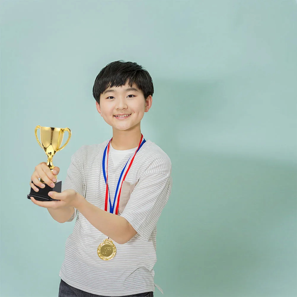 

Mini Trophies Children's Trophy Plastic Award Small Miniature Little for Kids Golden Awards