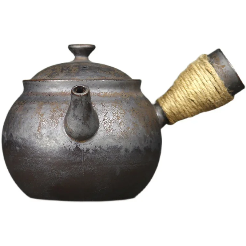 Stoneware Side Handle Dry Burning Pot Kiln Baked Boiled Tea Teapot Ceramic Large Capacity Kettle Open Fire