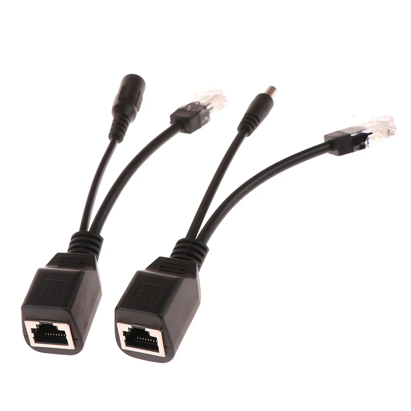 1 Pair Passive Power Over Ethernet Adapter Cable POE Cable POE Splitter RJ45 Injector Power Supply Module 12v