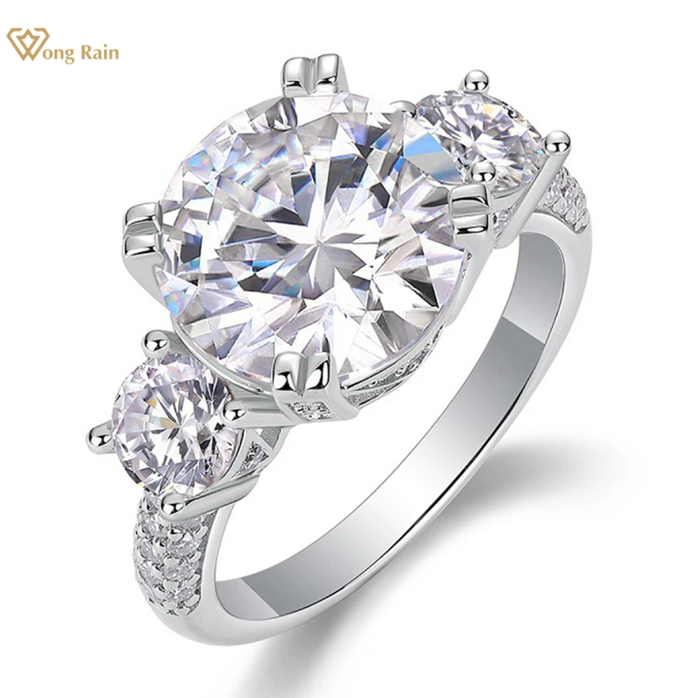 

Wong Rain 925 Sterling Silver 3EX VVS1 D Color 5CT Round Cut Real Moissanite Diamonds Gems Engagement Rings Wedding Fine Jewelry