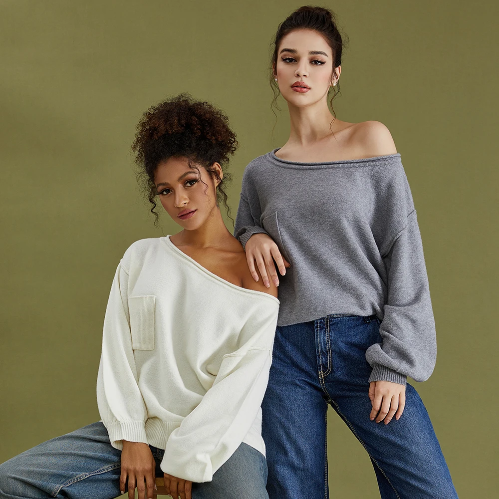 Automne hiver col rond femmes pull Vintage basique solide tricoté hauts décontracté mince pull coréen chandails Simple Chic pulls