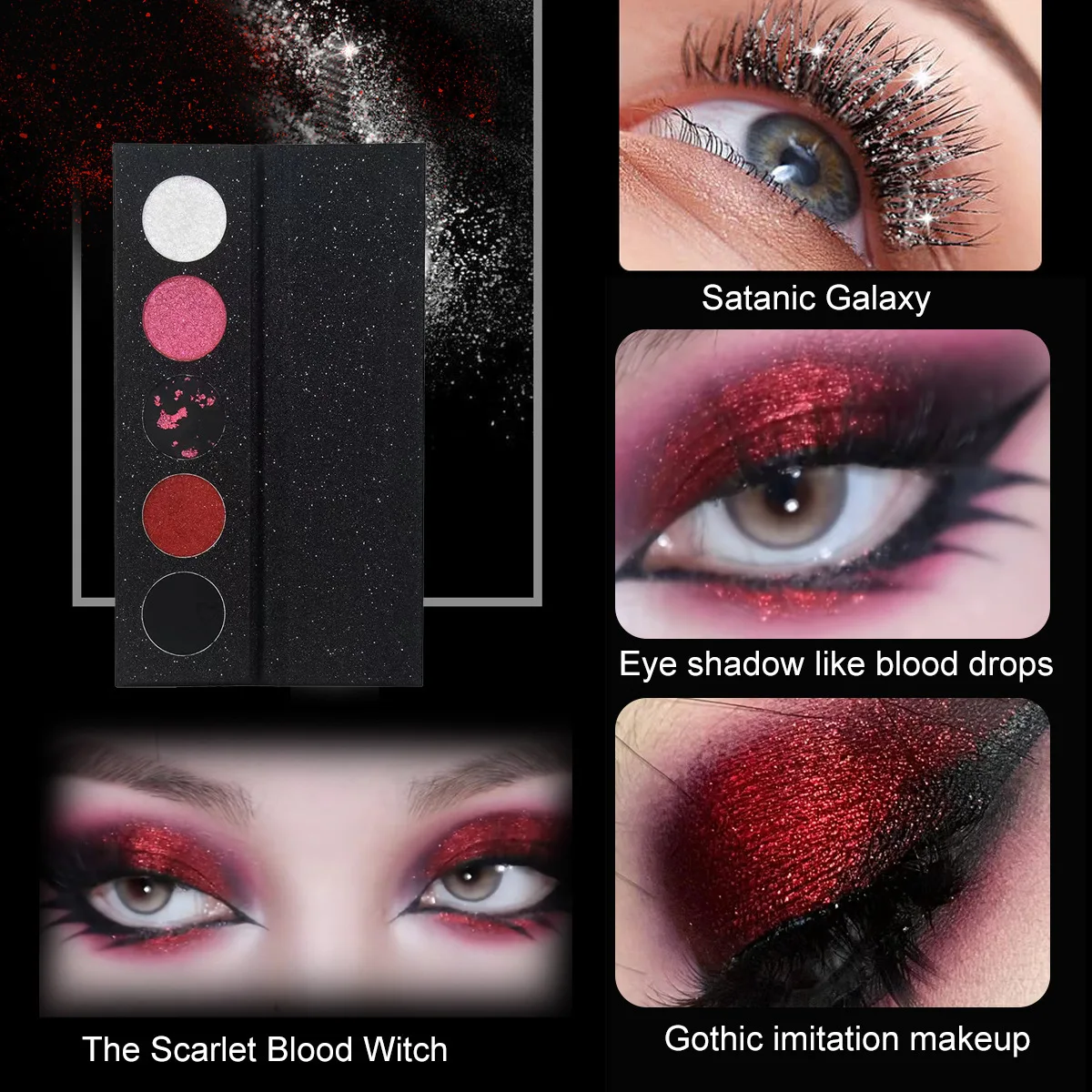 Paleta de sombras escuras com glitter, maquiagem fosca para mulheres, nova beleza, longa duração, à prova d'água, à prova de suor, cosméticos para palco