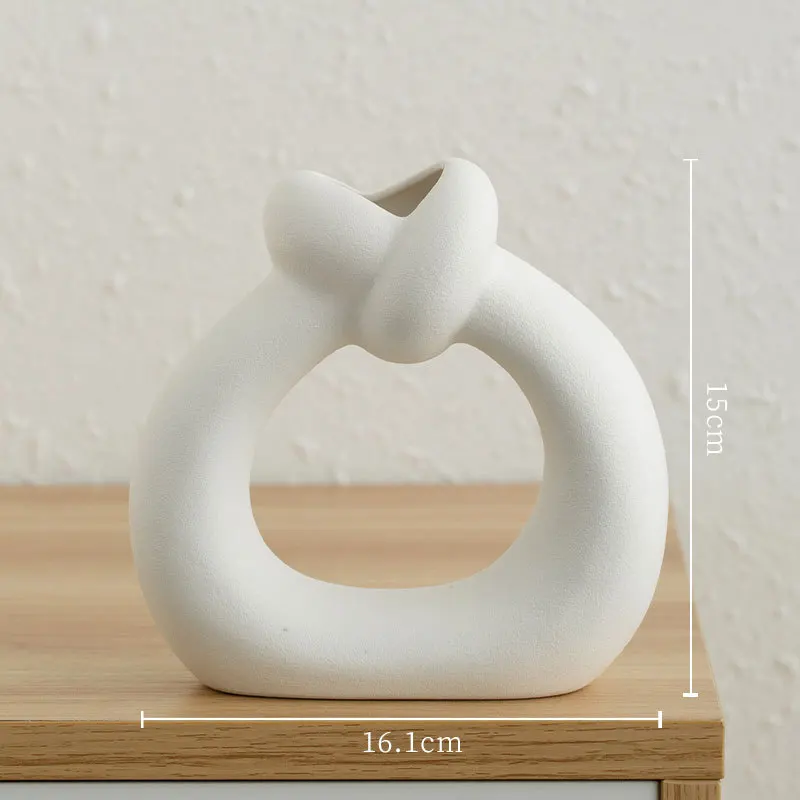 

Light Luxury Ceramic Vase Special-shaped Simple Style High-end Vase Cream Style Nordic Home Entrance Ornaments Home Decoration
