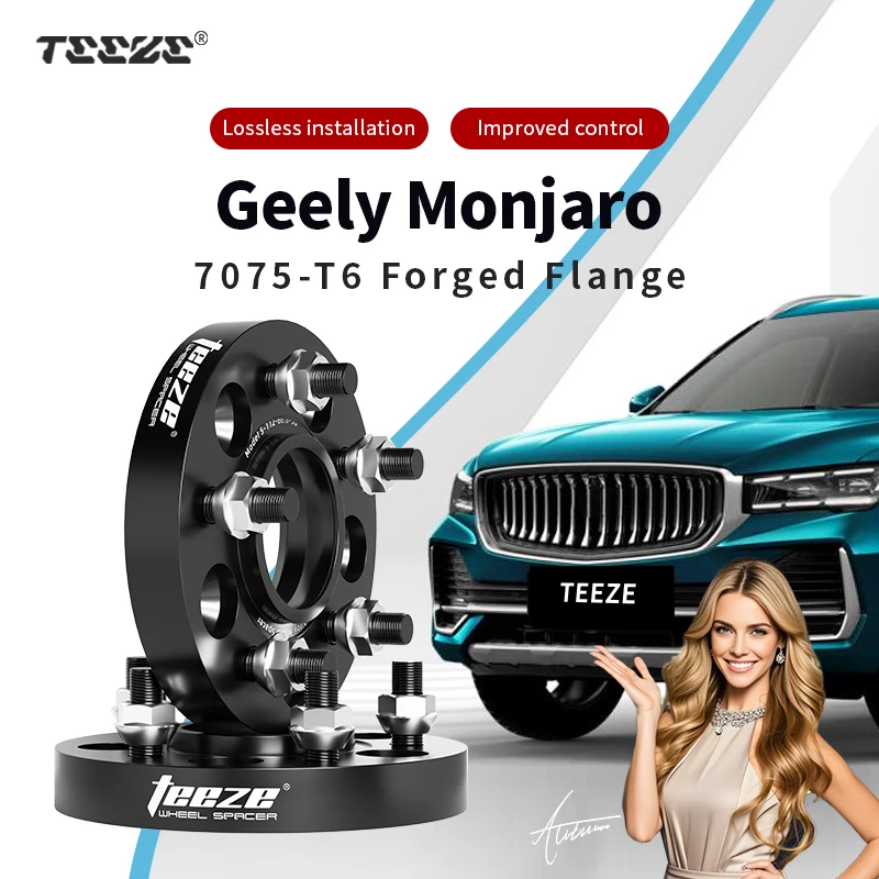 

Teeze 2/4 шт. 5x108 CB 63,4 M14 x 1,5 ступица центральная черная кованая прокладка для колеса для Geely Monjaro фланцевая пластина 15/20/25/30/35 мм