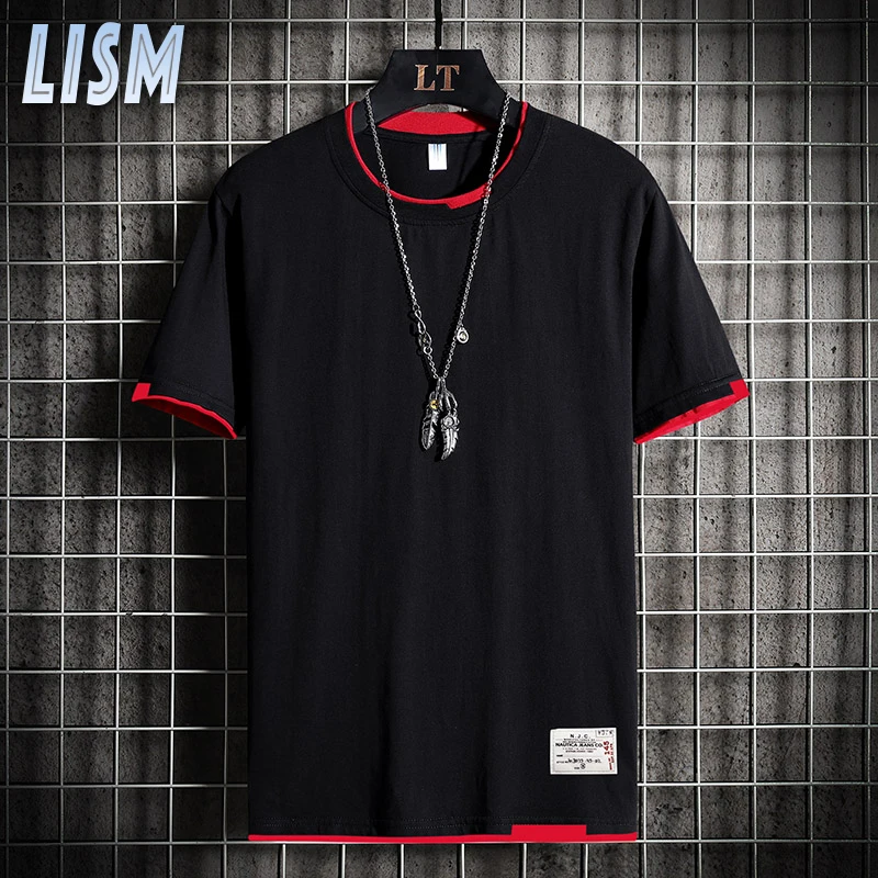 LISM 2022 Summer Hot Sale 100% Cotton Solid Short Sleeve T Shirt Men Causal O-Neck Basic T-shirt Male High Quality Classic Tops