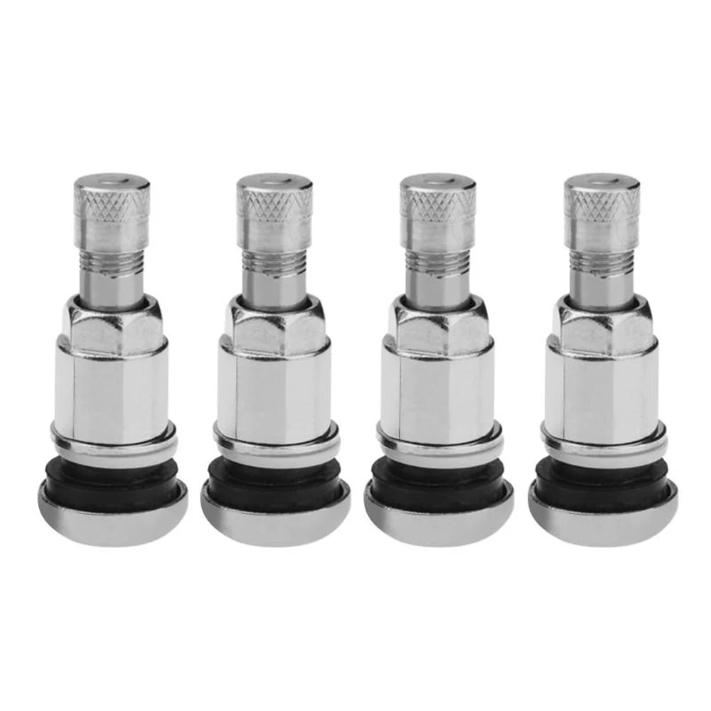 4 PCs Stainless steel car valve, air valve, hex wheel valve, valve poles, wheel valve nipel