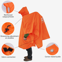 3 In 1 Waterproof Raincoat Lightweight Outdoor Hiking Rain Poncho Rain Jacket Cover Sun Shelter Camping Hiking Cycling Climbing
