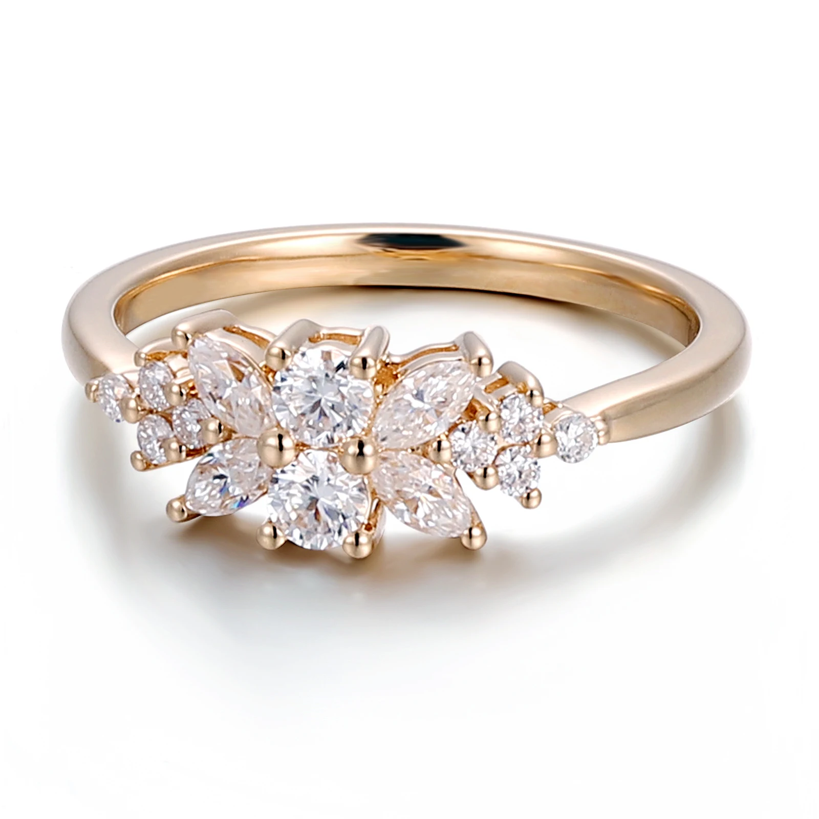 

Роскошное обручальное кольцо в стиле Прованс, цельное золото 10 карат, DEF/VS Lab, обручальное кольцо с бриллиантом, повседневные украшения, персонализированные рождественские подарки