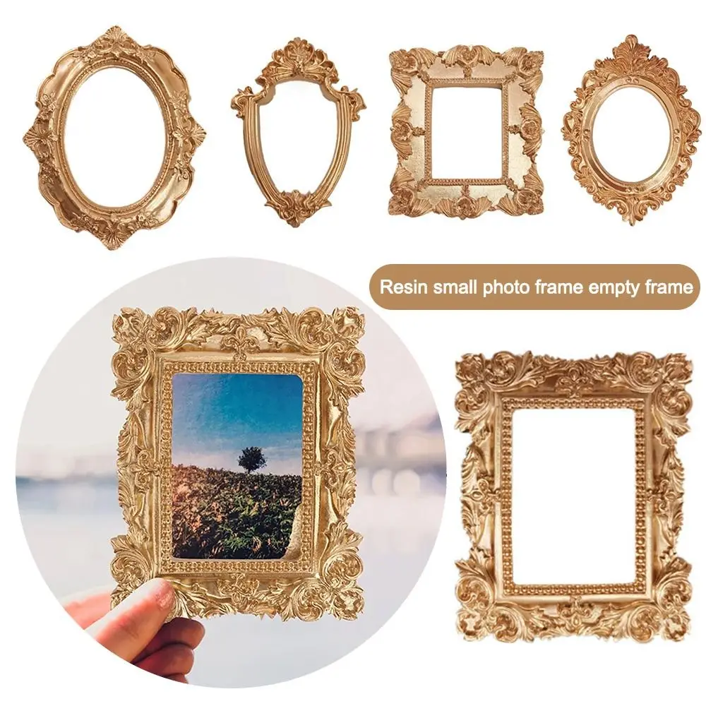 Vintage Golden Retro Photo Frame Decorative European Victorian Style Nail Art Jewelry Decoration Shooting Photo Props