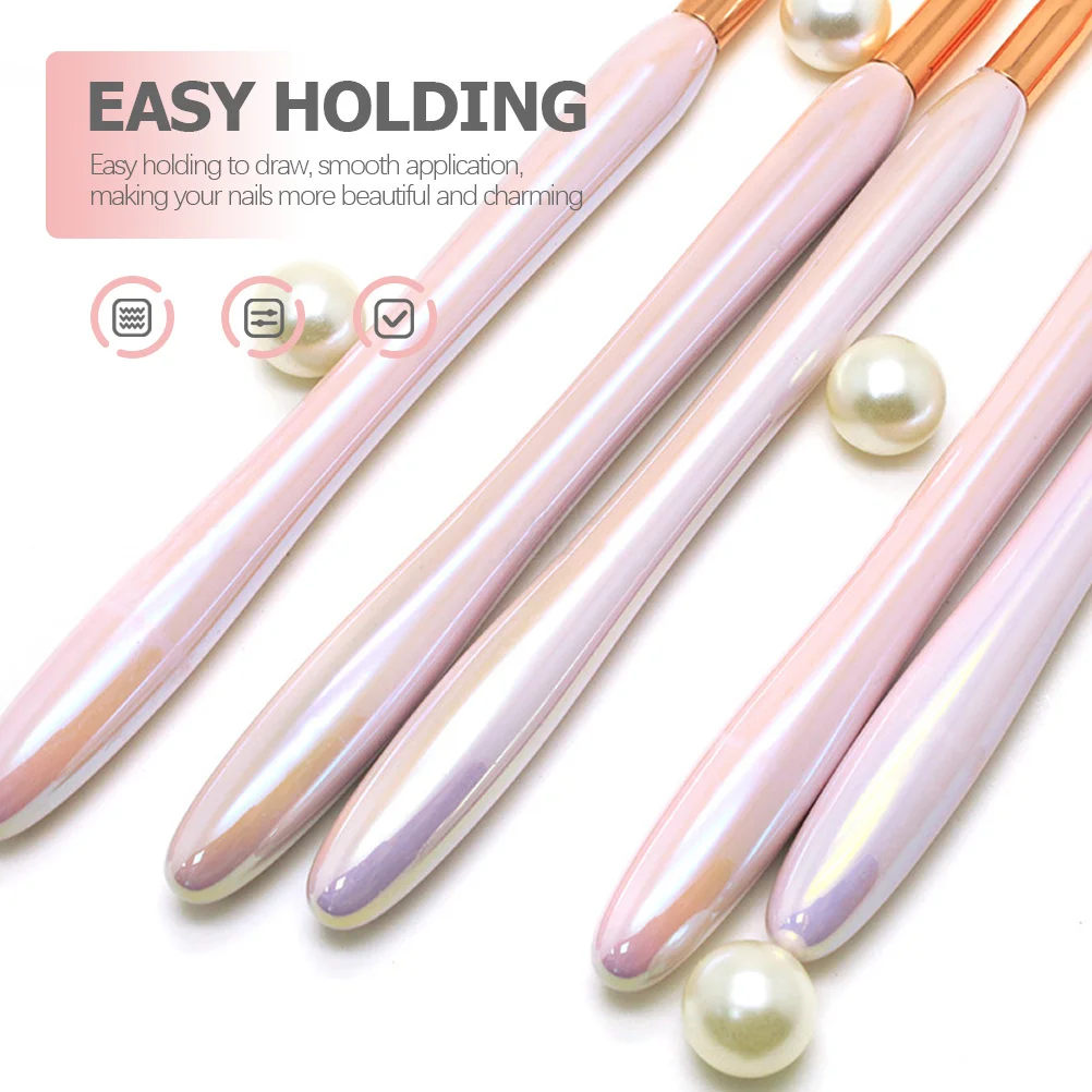 

Nail Art Brush Pen Set of 5 Fine Paint for Details Manicure Tool Nail Polish DIY Painting Accessory Smooth Application for Home