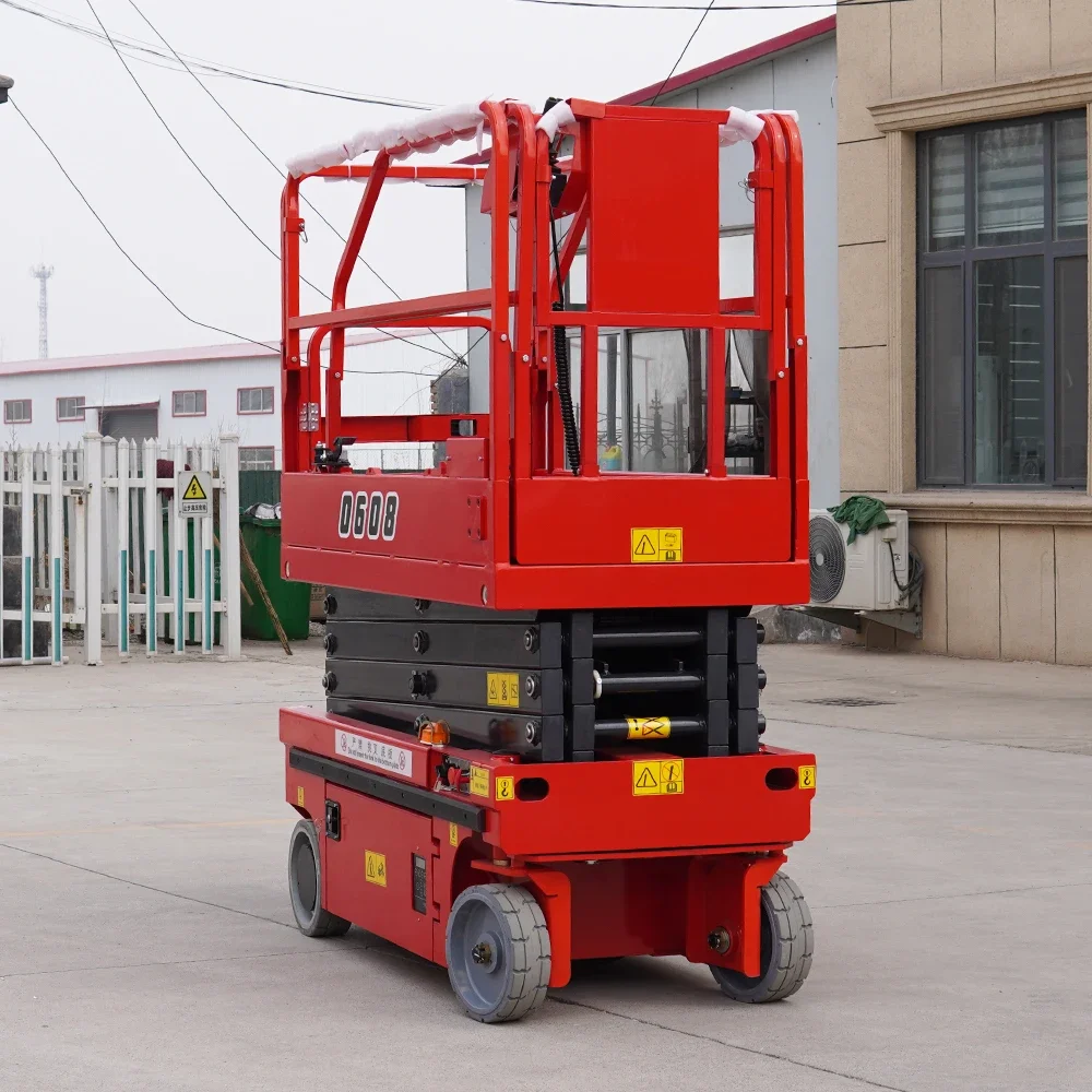 6m 8m 10m 12m Scissor Lift แบบพกพา Scissor Lift ลิฟท์ Movable Hydraulic Aerial Lifting Platform