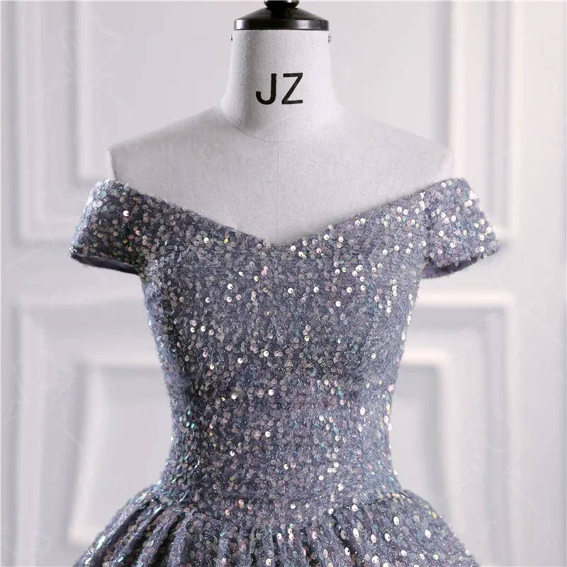 Luxury Sequins Quinceanera Dresses Classic Party Dress Elegant Off The Shoulder Prom Ball Gown Real Photo Vestidos Customize