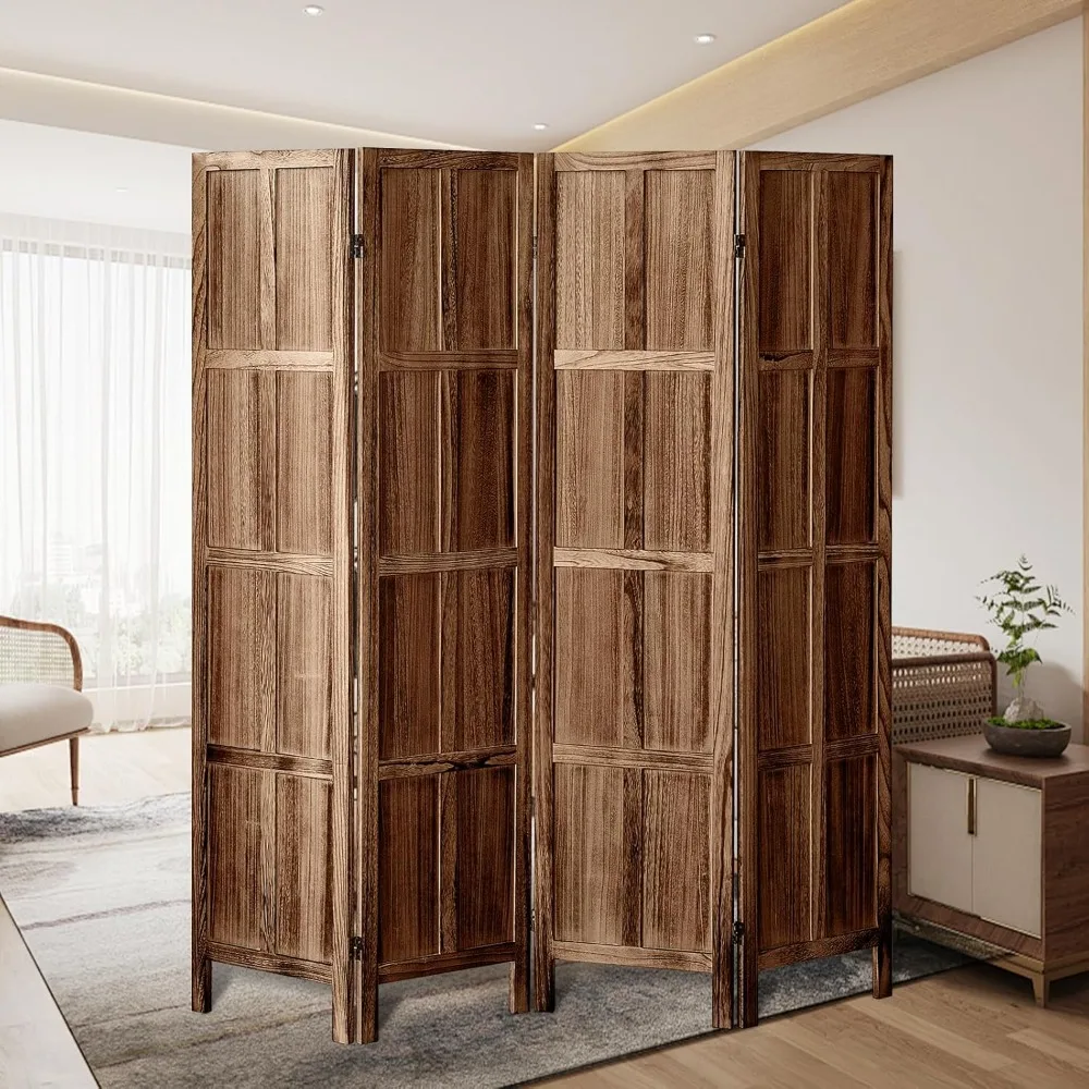 4 Panel Room Divider Wall,5.6 FT Tall Folding Privacy Screen,Partition Divider Room for Room Separation,Room Partition Separator