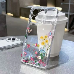 Soft Clear Phone Case For Samsung S24 Ultra Case Galaxy S25 S23 S22 Plus S21 FE A16 A35 A55 A33 A53 A34 A54 Spring Flowers Cover