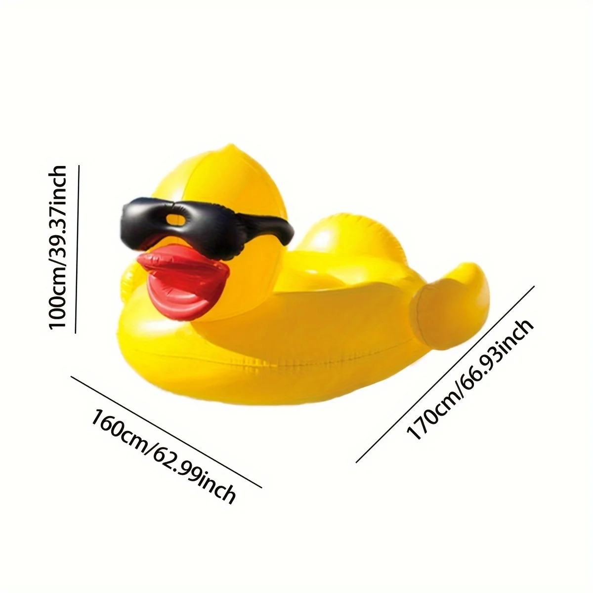 PVC inflável pato jangada flutuante, brinquedo de água com dois titulares de bebidas, grande jangada amarela, família piscina festa, 1pc