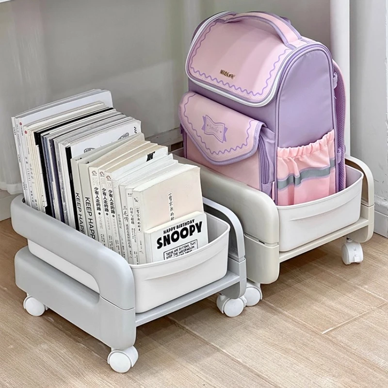 

Rolling Under-Desk Book Cart - Mobile Storage Organizer with Wheels for Students, Multi-Tier Bookshelf & School Supply Holder