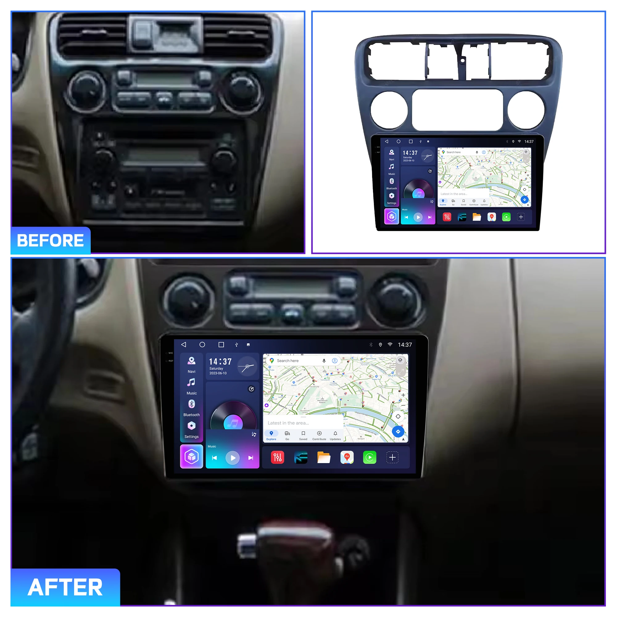 Penhui Android Car DVD Player Screen for Honda Accord 6 1997-2002 Audio Video 2 Din DSP  Bluetooth  Carplay